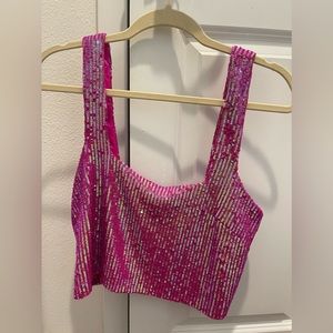 Show Me Your Mumu Sequin Crop Top size M